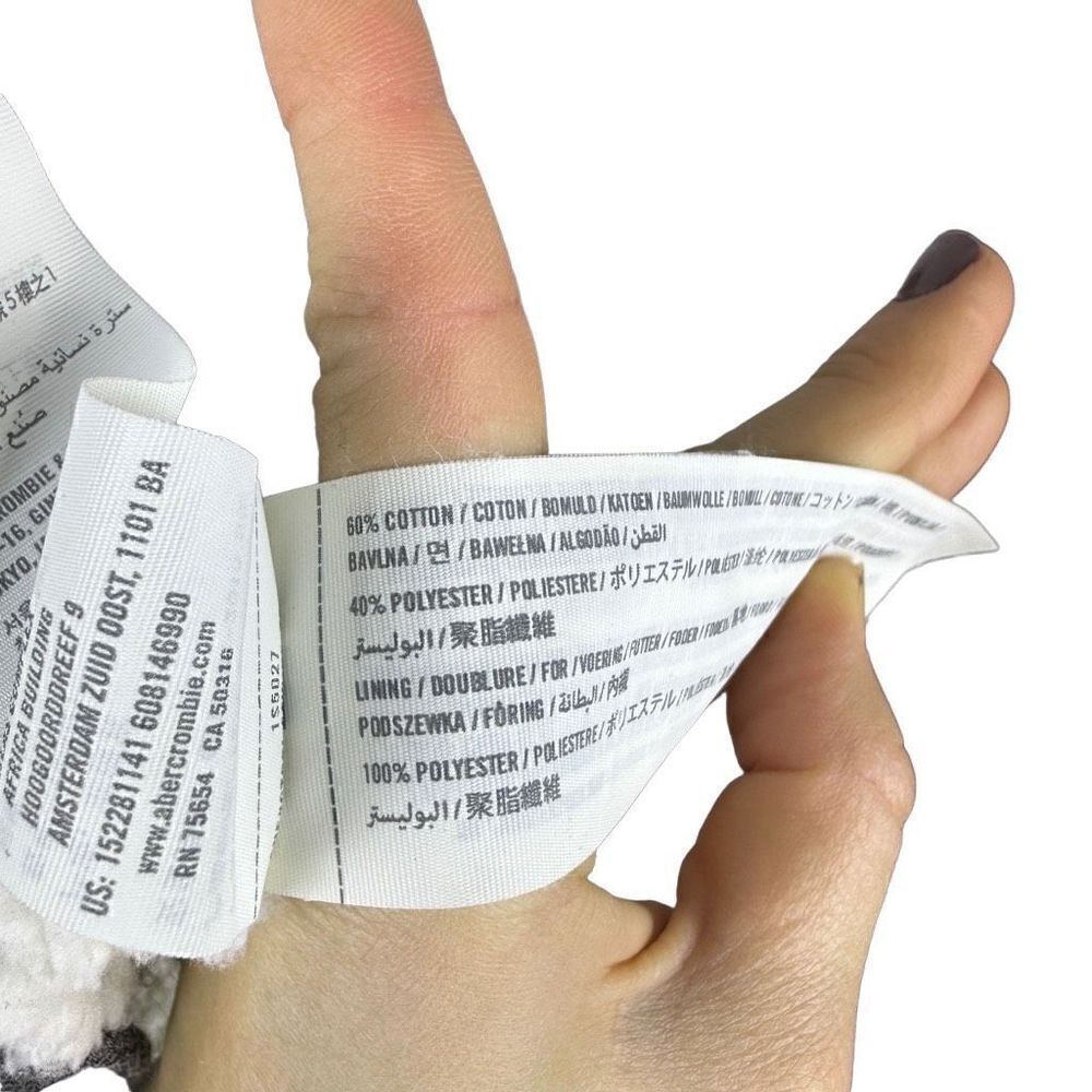 ABERCROMBIE FITCH WOMENS TRISTEN REVERSIBLE MOTO Jacket teddy coat size large - Picture 5 of 5